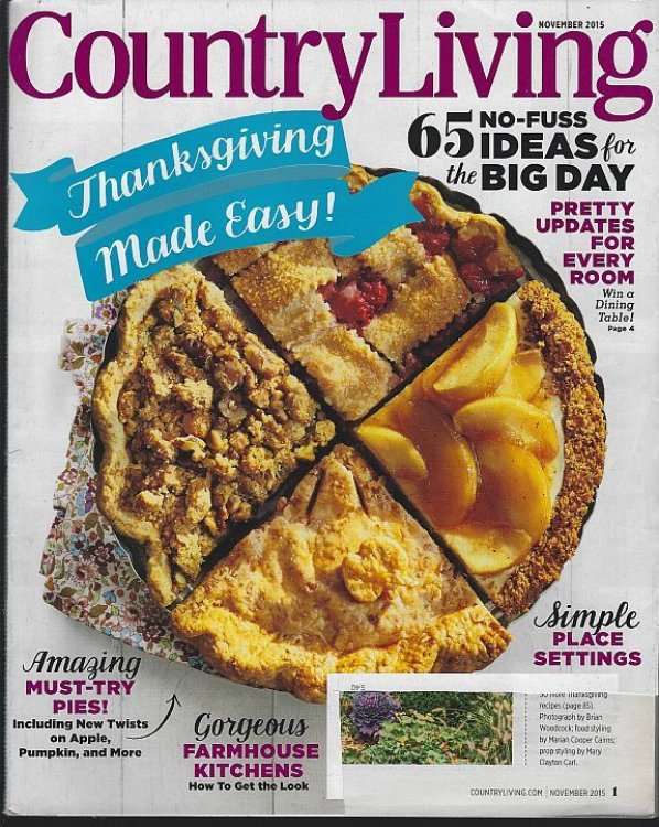 COUNTRY LIVING MAGAZINE NOVEMBER 2015