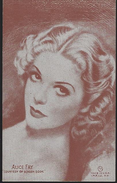 POSTCARD OF ACTRESS ALICE FAY