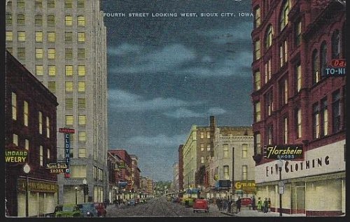 FOURTH STREET, LOOKING WEST, SIOUX CITY, IOWA