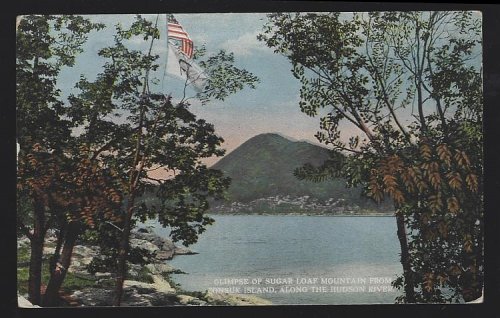GLIMPSE OF SUGAR LOAF MOUNTAIN FROM CONSUK ISLAND ALONG THE HUDSON RIVER, NEW YORK