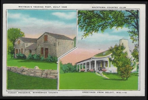 WHITMAN'S TRADING POST, BUILT 1846, MACKTOWN COUNTRY CLUB, FOREST PRESERVE, WINNEBAGO COUNTY, BELOIT, WISCONSIN