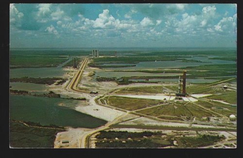 AERIAL VIEW OF PAD 39A WITH APOLLO/SATURN V ON PAD, KENNEDY SPACE CENTER, FLORIDA