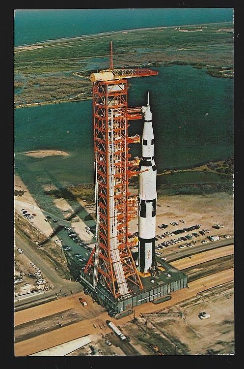 AERIAL VIEW, NASA APOLLO SATURN-V F. KENNEDY SPACE CENTER, FLORIDA