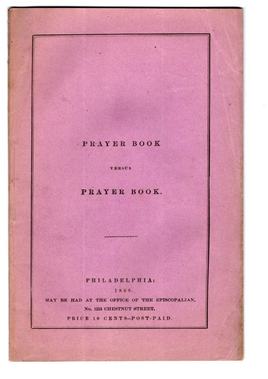 Prayer Book Versus Prayer Book