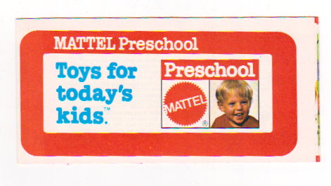 Mattel Preschool Catalog 1980 : Toys for Today's Kids