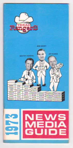 Texas Rangers Media Guide 1973 : Official Guide and Record Book for Press, Radio and Television