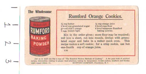 Rumford Orange Cookies : Wholesome Rumford Baking Powder