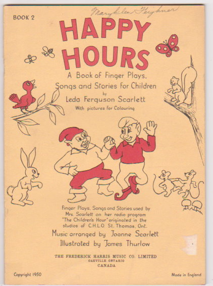 Happy Hours, a Book of Finger Plays, Songs and Stories for Children, Book 2 : With Pictures for Colouring