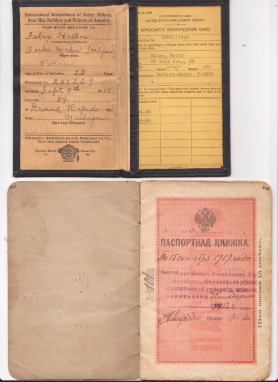 International Brotherhood of Boiler Makers, Iron Ship Builders and Helpers of America : Membership Card and Russian Passport