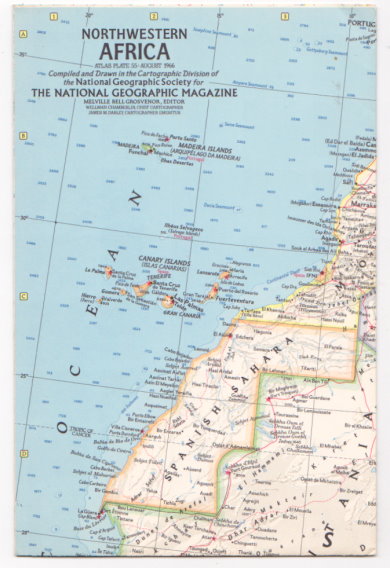 Northwestern Africa: National Geographic, Atlas Plate 55, August 1966