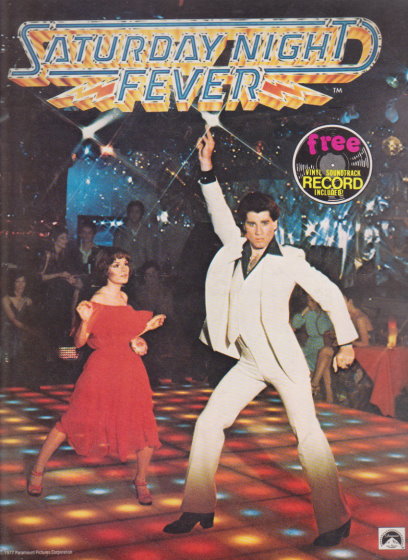 Saturday Night Fever : Original Souvenir Movie Program with Vinyl Soundtrack Record Included