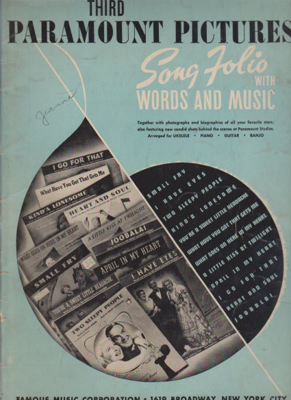 Third Paramount Pictures Song Folio : With Words and Music