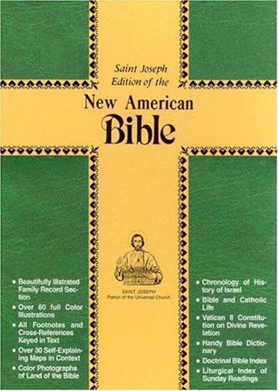 Saint Joseph Edition of the New American Bible : NAB, Green Bonded Leather, in Original Drop-Lid Box