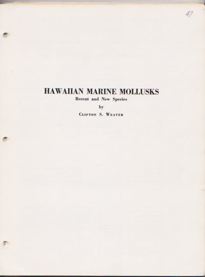 Hawaiian Marine Mollusks : Recent and New Species