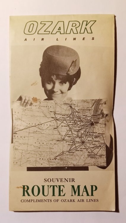 Ozark Air Lines : Souvenir Route Map