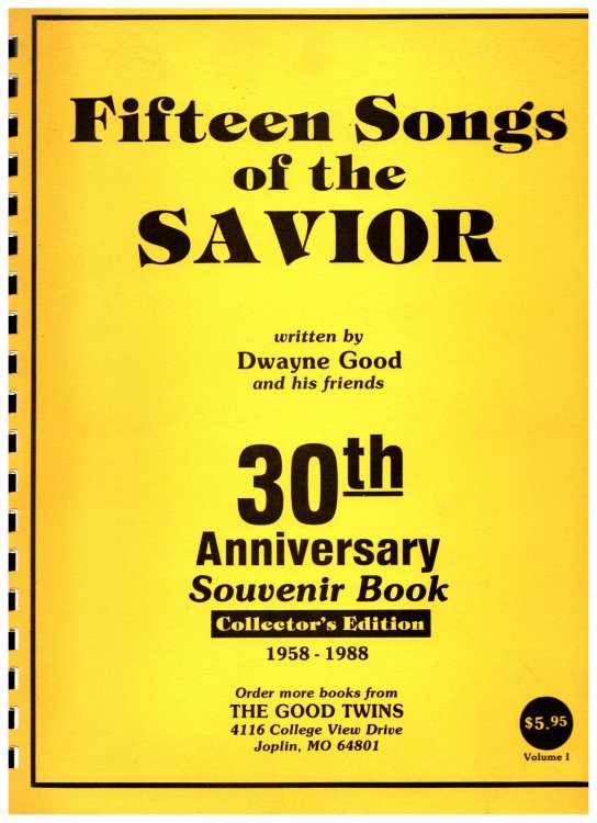 Fifteen Songs of the Savior : 30th Anniversary Book, Collector's Edition