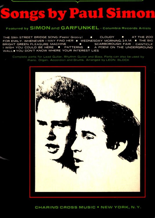 Songs by Paul Simon : For Lead Guitar, Rhythm Guitar and Bass