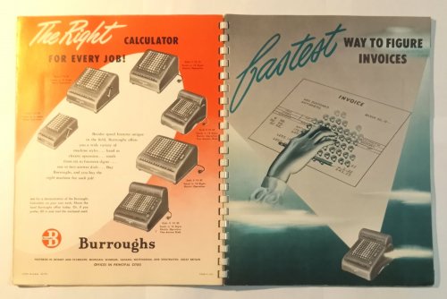 Practice Problems and Calculating Short Cuts : Burroughs Electric Two-Total Calculator, Style 5 10 55