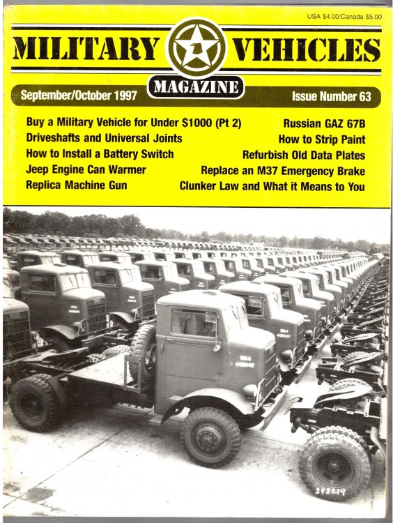 Military Vehicles Magazine, World's Largest Historic Military Vehicle Marketplace : Issue 63, September October 1997