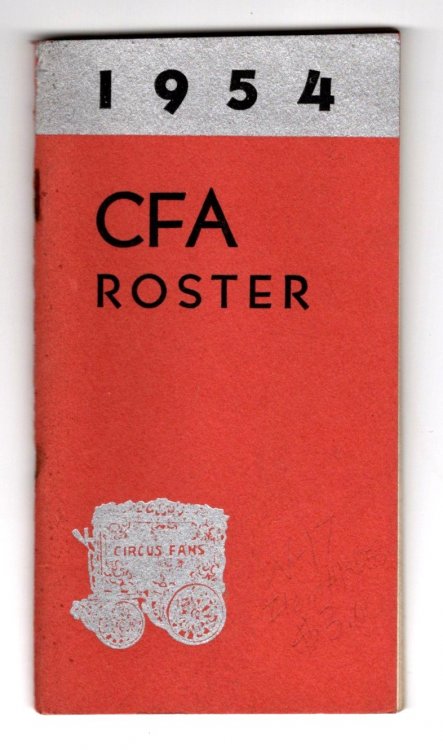 Circus Fans Association of America : CFA Roster 1954