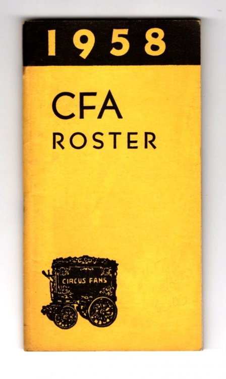 Circus Fans Association of America : CFA Roster 1958