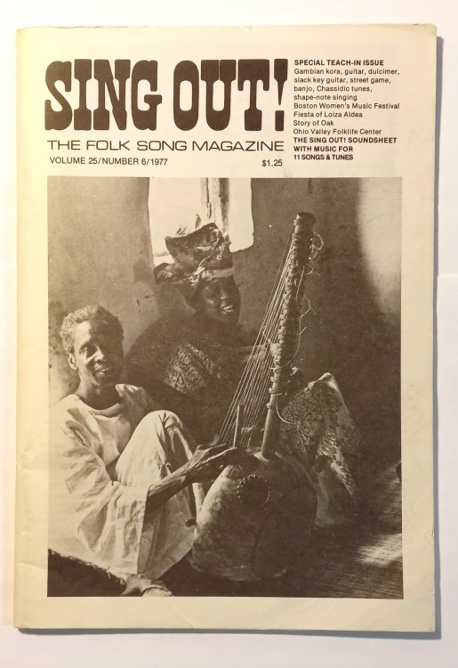 Sing Out ! The Folk Song Magazine, with Soundsheet : Volume 25, Number 6, March April 1977, Bai Konte playing the Kora