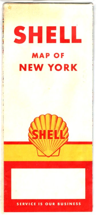 New York Road Map : Shell Highway Map of New York, 1936