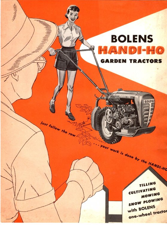 Bolens Super Handi-Ho Garden Tractor : Tilling, Cultivating, Mowing, Snow Plowing with Bolens One-Wheel Tractors