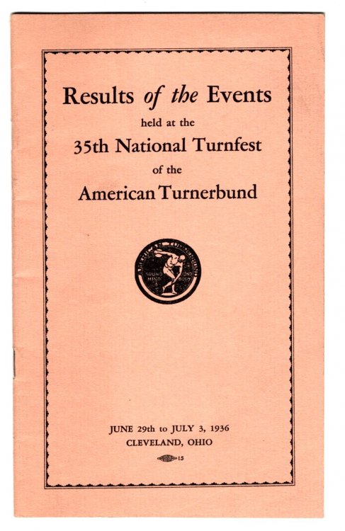 Results of the Events Held at the 35th National Turnfest of the American Turnerbund : June 29th to July 3rd, 1936, Cleveland, Ohio