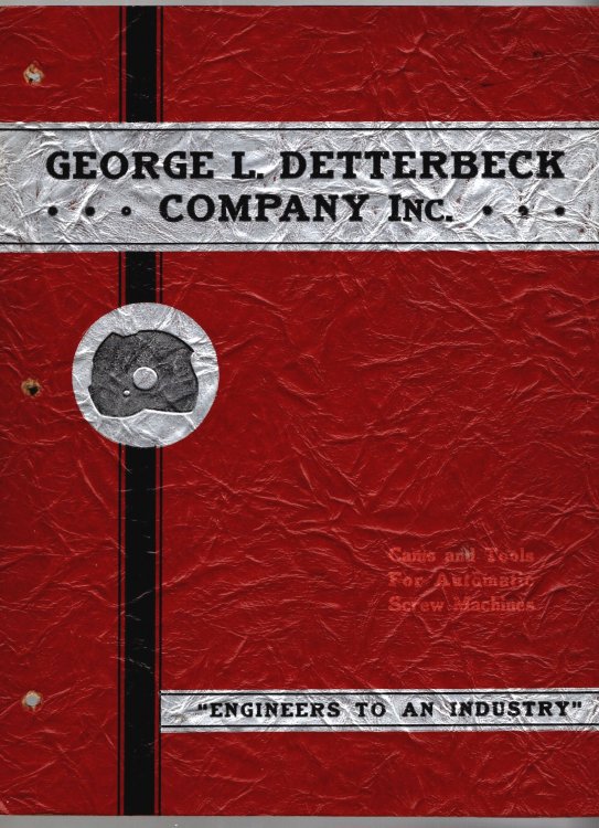 George L. Detterbeck Company : Cams and Tools for Automatic Screw Machines