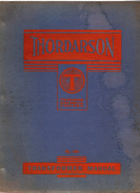 Thordarson Transformer Manual : Number 340