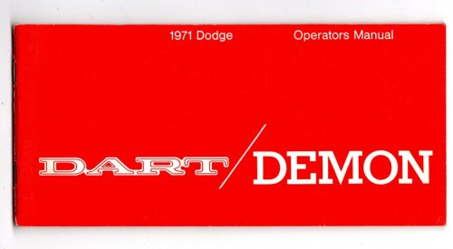 1971 Dodge Dart Demon Operator's Manual