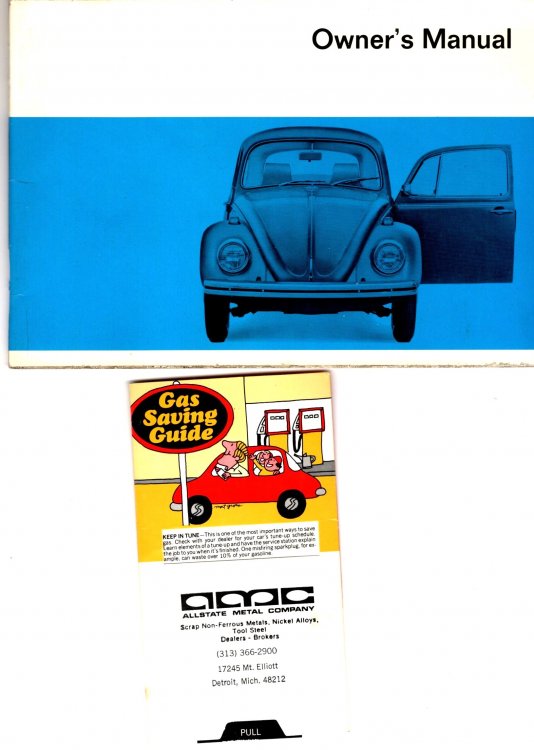 Volkswagen Owner's Manual : 1970 Models, De Luxe Sedan, Convertible