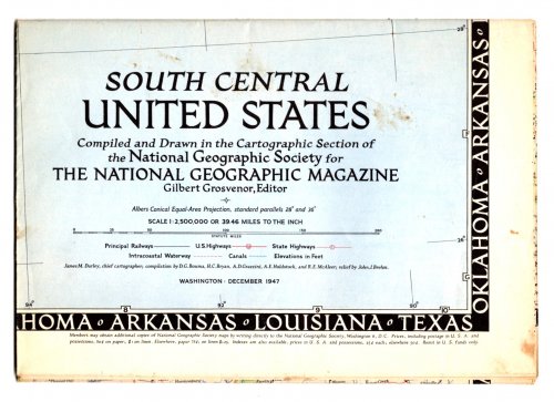 South Central United States : National Geographic Map, December, 1947
