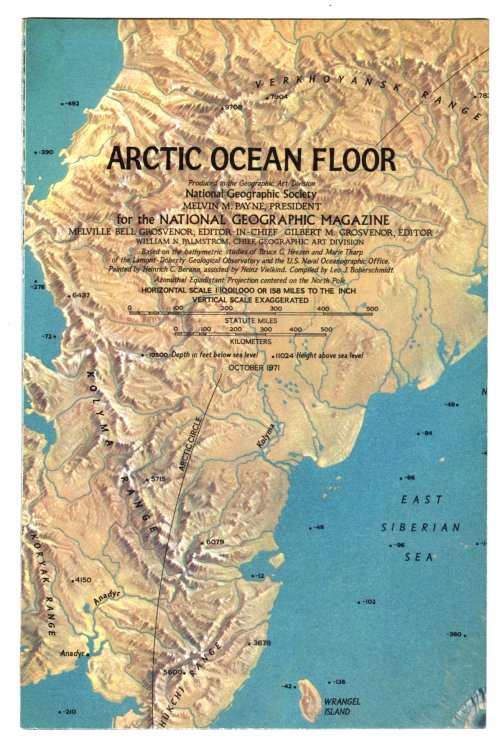Arctic Ocean Floor : National Geographic Map, October 1971