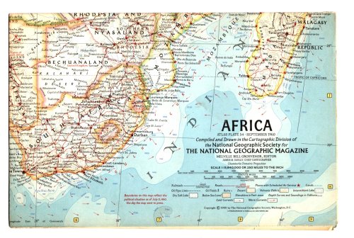 Africa : National Geographic Map, Atlas Plate 54, September 1960