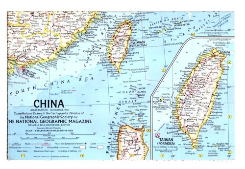 China : National Geographic Map, Atlas Plate 50, November 1964