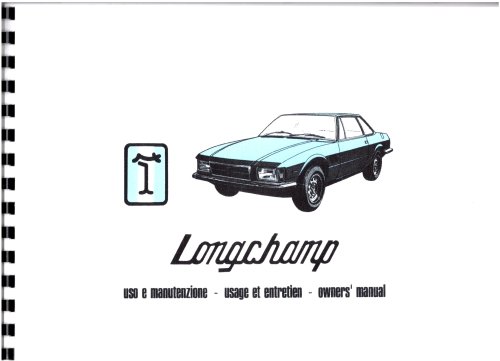 Longchamp Uso e Manutenzione : Usage et Entretien, Owners Manual