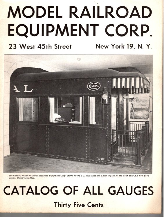 Model Railroad Equipment Corporation : Catalog of all Gauges