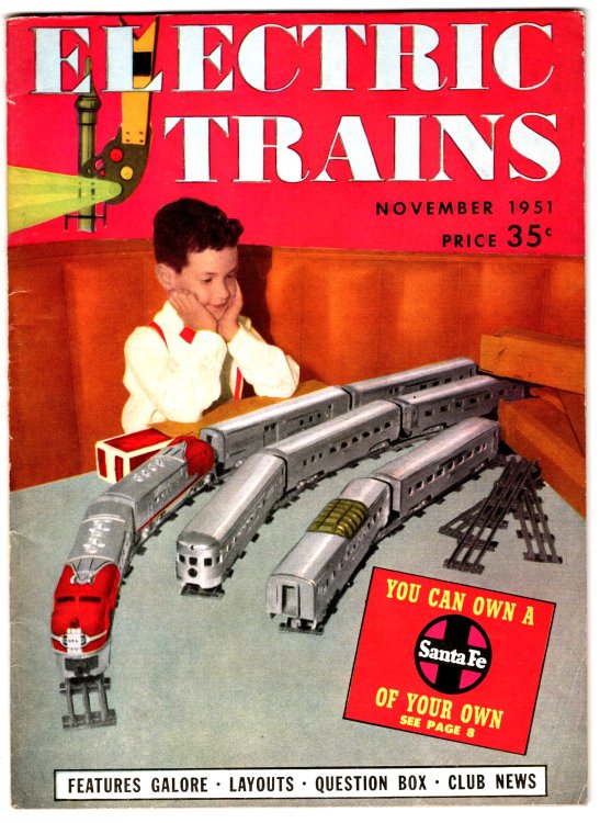 Electric Trains, November 1951 : Features Galore, Layouts, Question Box, Club News
