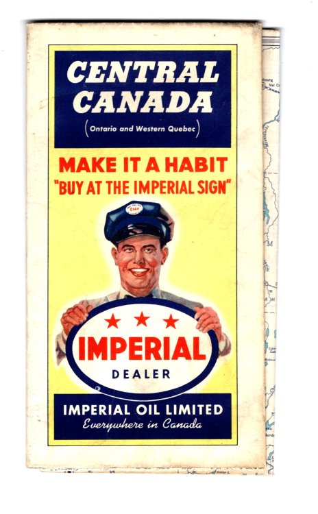 Map, Central Canada : Ontario and Western Quebec, Imperial Oil Limited, 1941