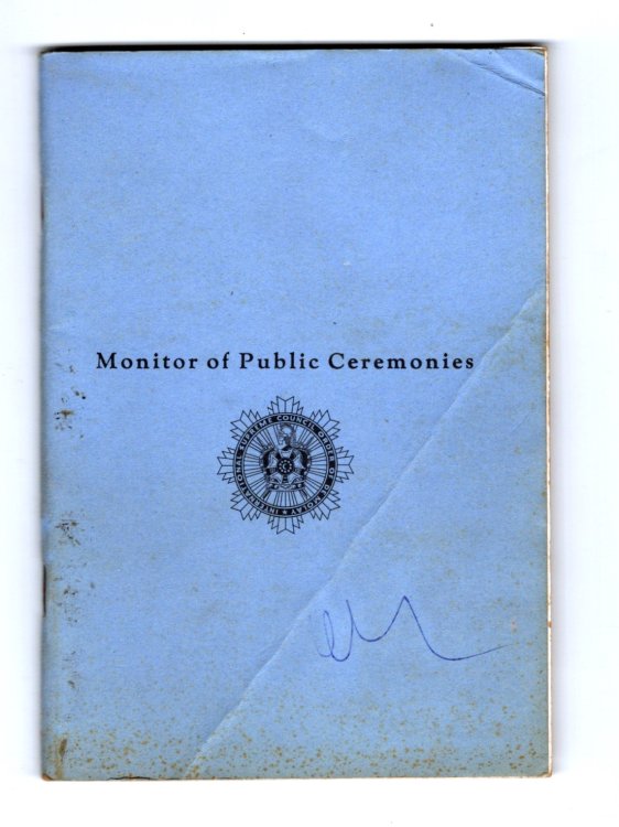 Monitor of Public Ceremonies of the Order of DeMolay : Issued by the International Supreme Council Order of DeMolay