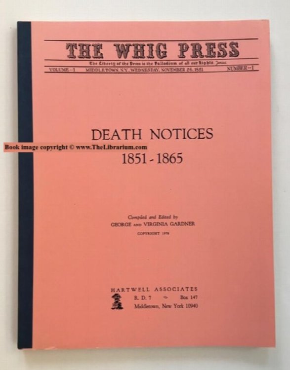The Whig Press Death Notices, 1851 - 1865