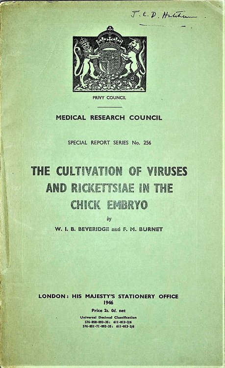 The Cultivation of Viruses and Rickettsiae in the Chick Embryo