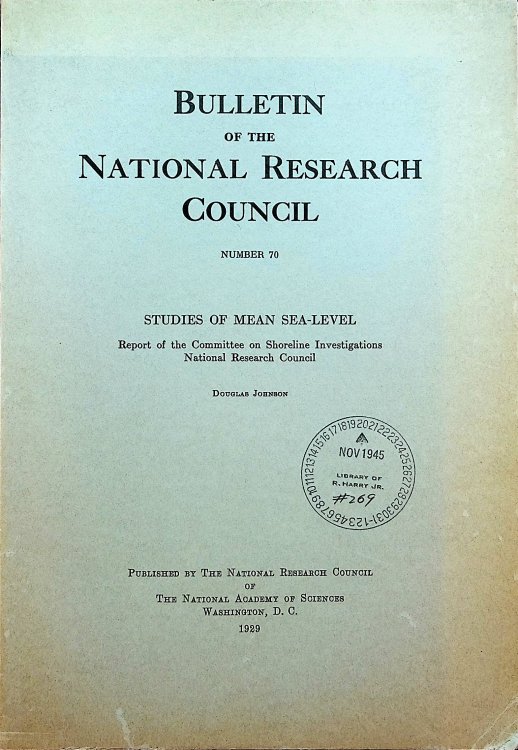 Studies of Mean Sea-Level. Report of the Committee on Shoreline Investigations. National Research Council