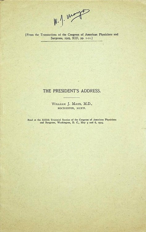 Contributions of pure science to progressive medicine: President's address