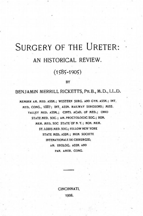 Surgery of the Ureter: An Historical Review (1585-1905)