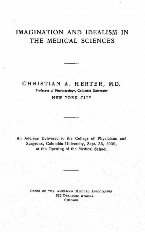 Imagination and idealism in the Medical Sciences