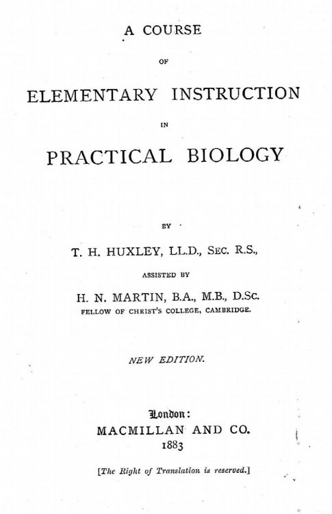 A Course of Elementary Instruction in Practical Biology