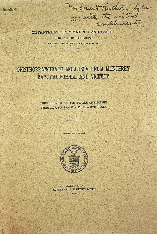 Opisthobranchiate Mollusca from Monterey Bay, California, and Vicinity, Bulletin of the Bureau of Fisheries, Vol. XXV, 1905